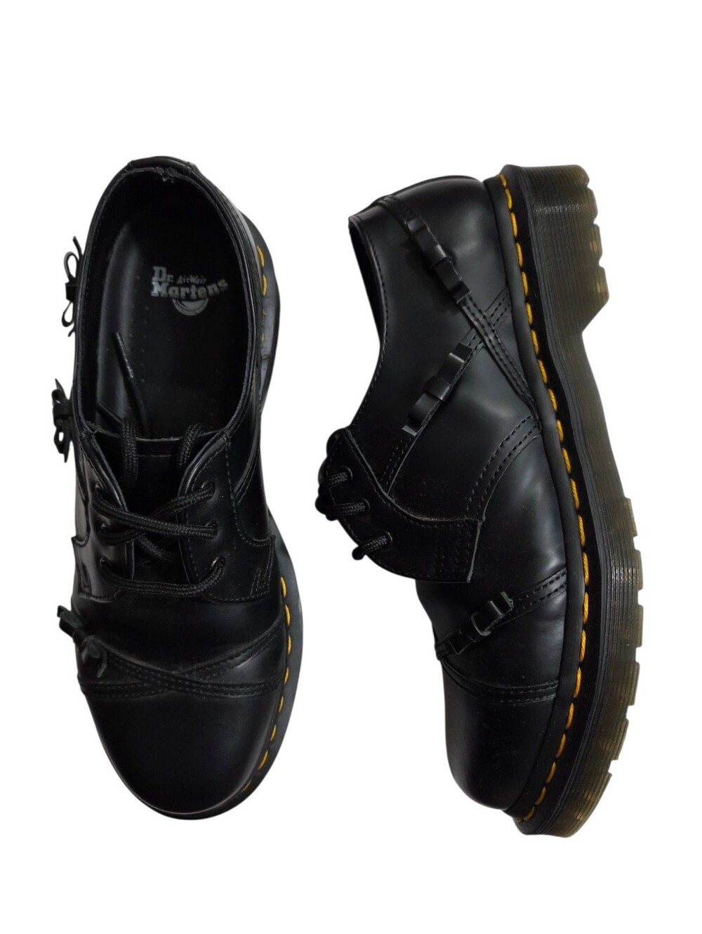 Dr Martens 1461 Women's Bow Smooth Leather Oxford Shoes Black Size 8 Whimsigoth